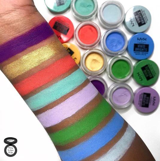 NYXCosmetics's tweet photo. Swatches of our Vivid Brights Creme Colour by @MakeupForWOC 🌈 Shop now at @ultabeauty: https://t.co/N1wjJ97SeN https://t.co/iZxAvKeuW9