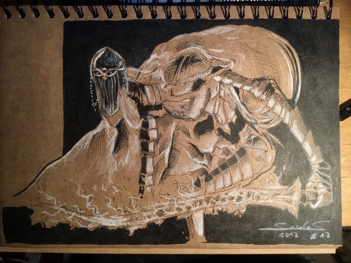 saschartvienna's tweet photo. #Inktober #inktober2017 #inktoberday17 #Inktober2017day17 #DarkSouls3 #Graceful #Dancer @inktober https://t.co/KPmucYGbs2