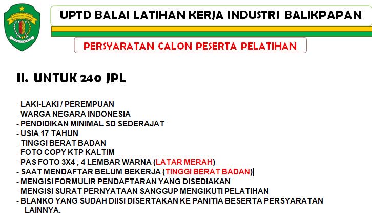 uptdblkibpp's tweet photo. Telah Dibuka Pendaftaran calon Siswa UPTD BLKI Balikpapan GRATIS..... https://t.co/90qMxzytcx