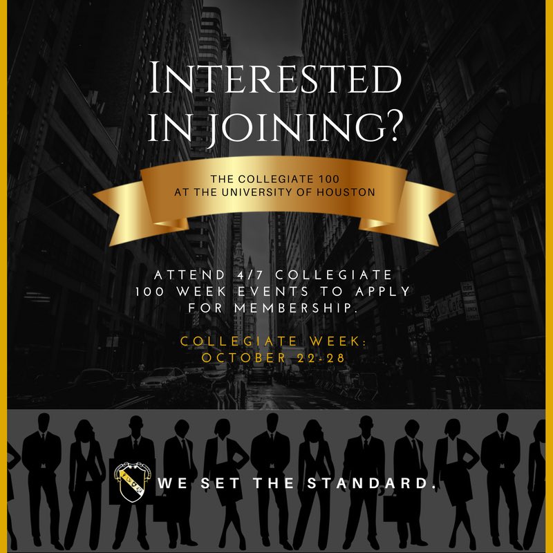 UH_C100's tweet photo. Interested in joining Collegiate 100 but couldn't attend the interest meeting? We got you covered! Attend 4/7 events to apply #C100Week https://t.co/mZesuFcEJP