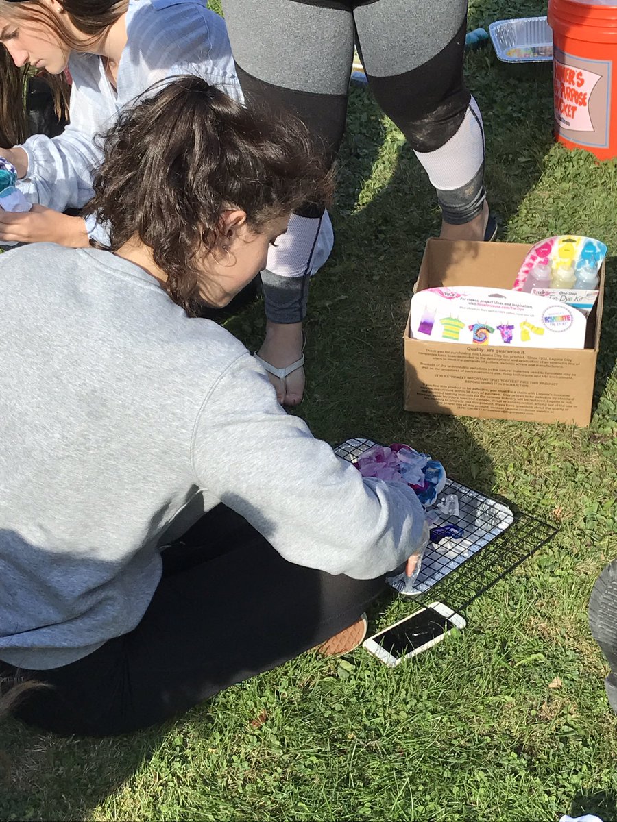 <a href="/artclubcfhs/">CFHS Art Club</a> had a blast preparing for the "hippie out" theme this Fri! We experimented w/ traditional tie dying &amp; ice dying #cfhsartclub
