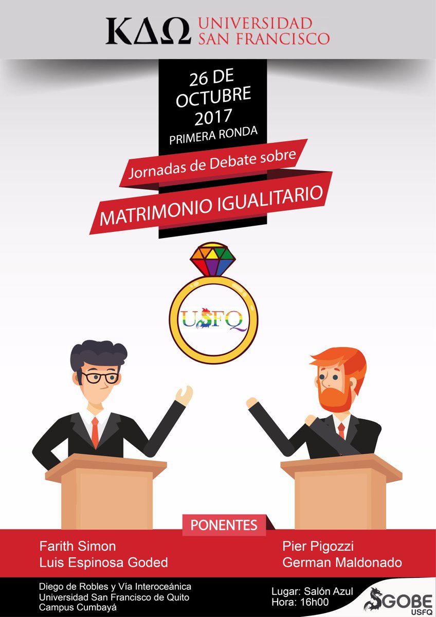 ClubDebateUSFQ's tweet photo. Te esperamos el jueves 26 de Octubre en el Salón Azul a las 16h00. ¡No te lo pierdas! https://t.co/ntoPKEOsvx