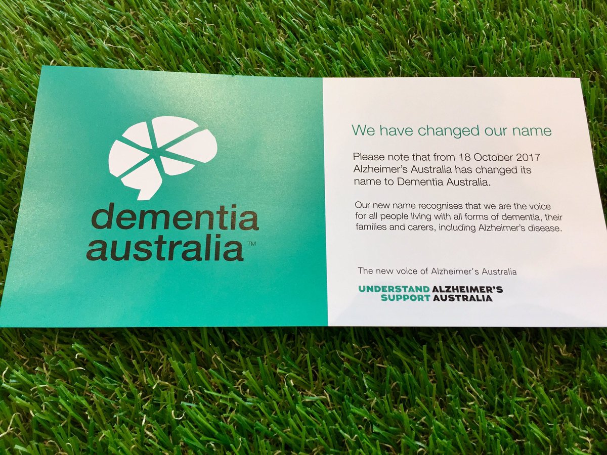 Very exciting to see the new name 4 @AlzheimersAus - "Dementia Australia"! Inclusion for all people living with #Dementia #BeTheChange2017