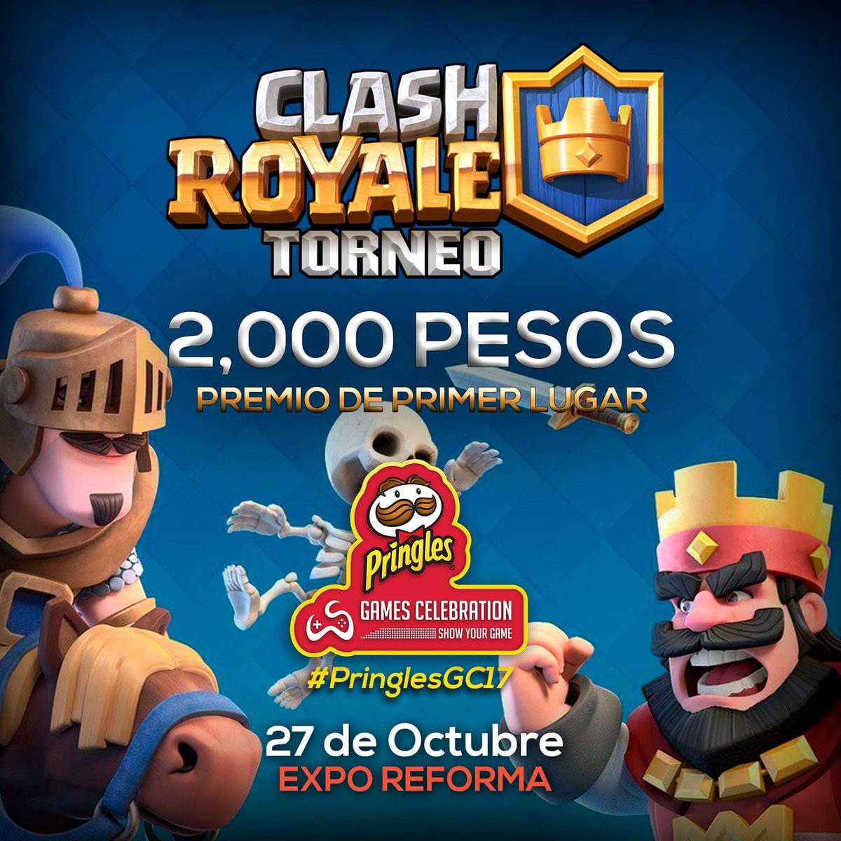 Ustedes lo pidieron. 1er torneo #ClashRoyale dentro de #PringlesGC17. Gana un premio de $2,000 MXN. Boletos aquí 👉 bit.ly/ClashRPGC