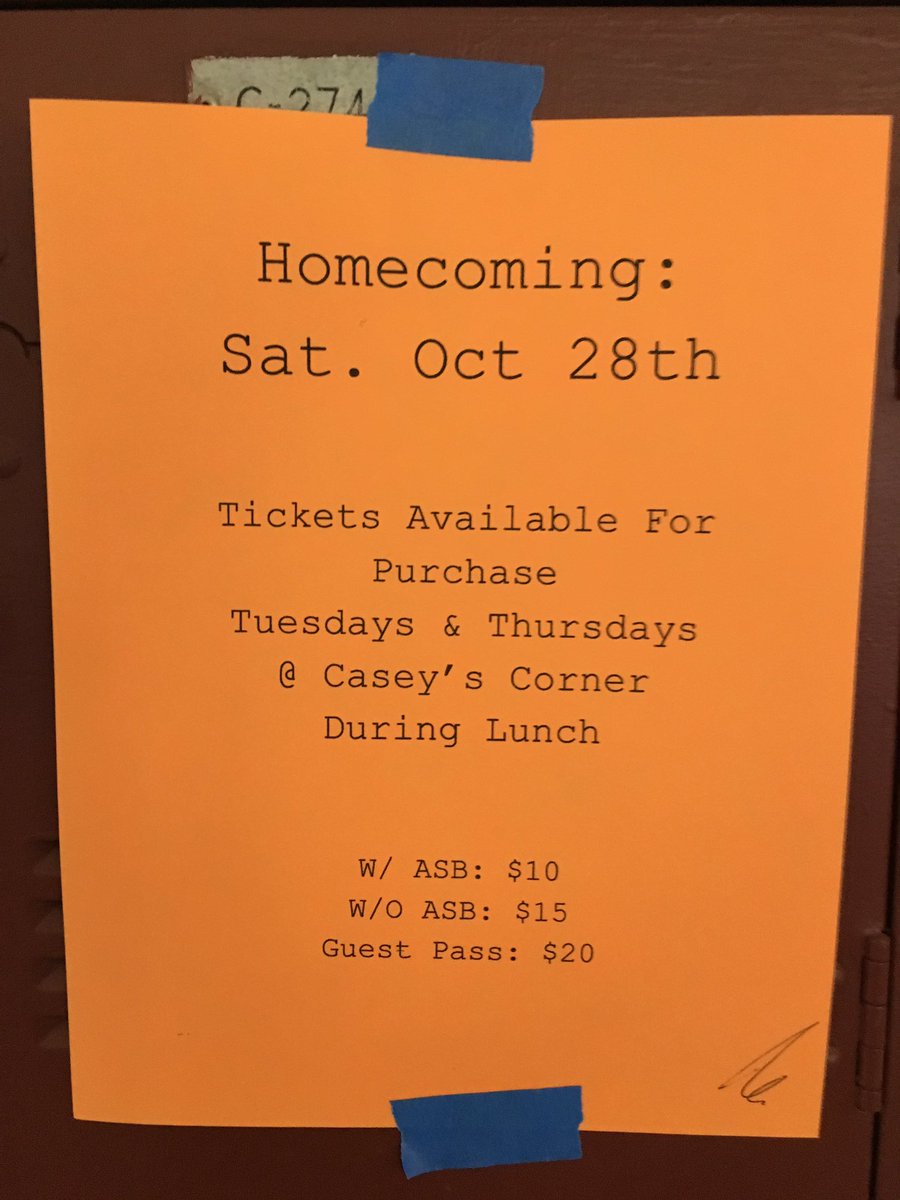 JFKGSM's tweet photo. Attention students!! Hoco will be held on Saturday October 28th! Don't forget to buy your tickets in Caseys Corner #Ryans 🇺🇸 https://t.co/Ryq002zqvR