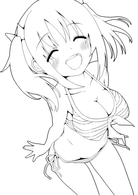今井ちゃんのこのかーどかわいいなぁ とおもって描いて見た。あとで色つけるんだ #今井加奈 #アイドルマスターシンデレラガールズ 