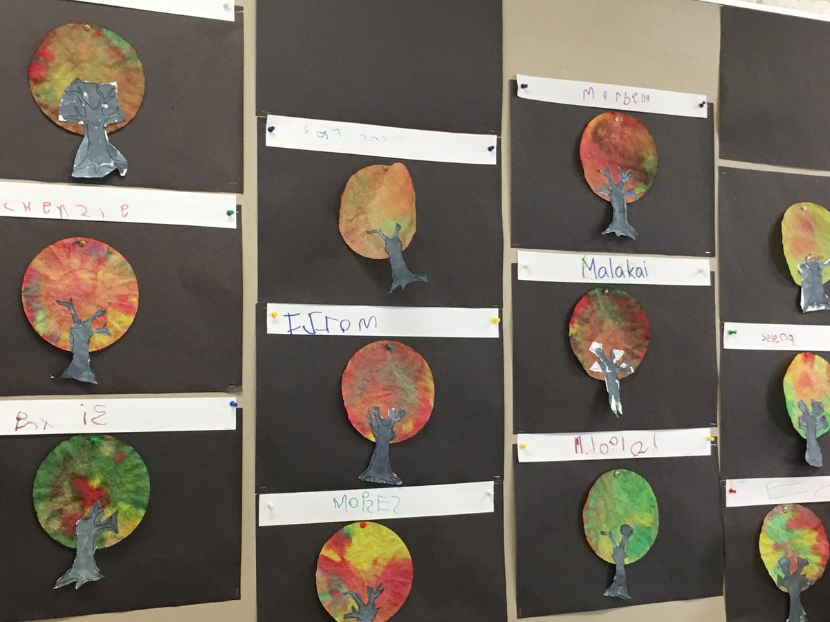 jlarson_jessica's tweet photo. Fall colours and fine motor...leaf and tree art. Created our own Leafman and a title after 📖Leafman by Lois Ehlert. https://t.co/fv9bCmMims