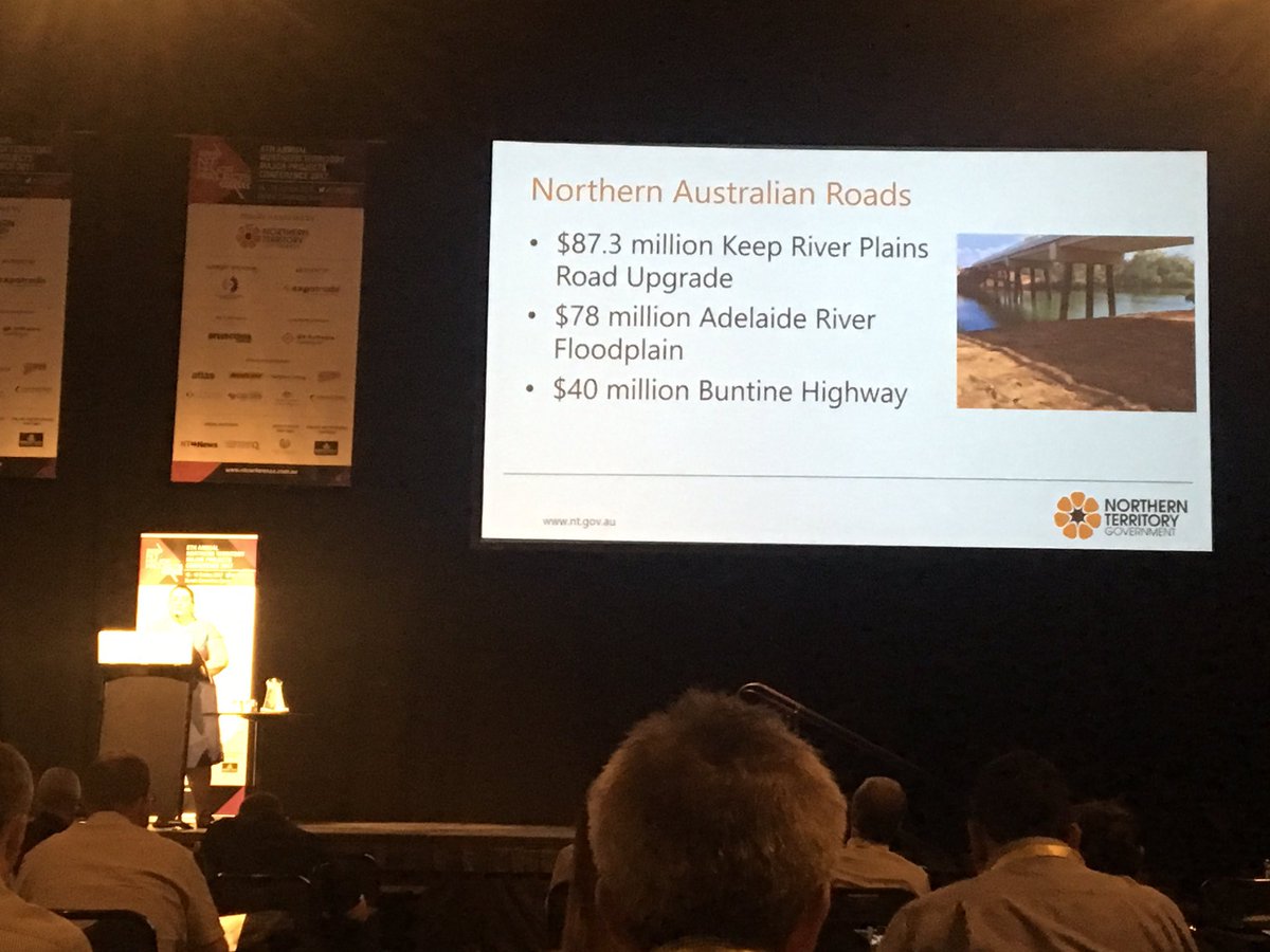 NeridaHorner's tweet photo. Louise McCormick GM Transport describing the coming $1.77bn investment in NT transport infrastructure for 17-18 by Dept Infrastructure, Planning & Logistics #NTMP2017 #WomenInEngineering #WomeninSTEM #engaust https://t.co/l6q0CUfHzC