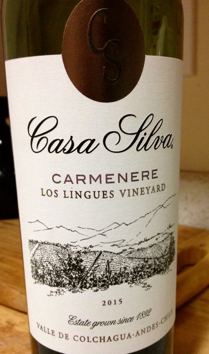 My #Wine of the Day, Casa Silva 2015 #Carmemere from #Chile, lithe yet  structured and just $20! <a href="/thenewchile/">TheNewChile</a> <a href="/WinesofChile/">Wines of Chile</a>.