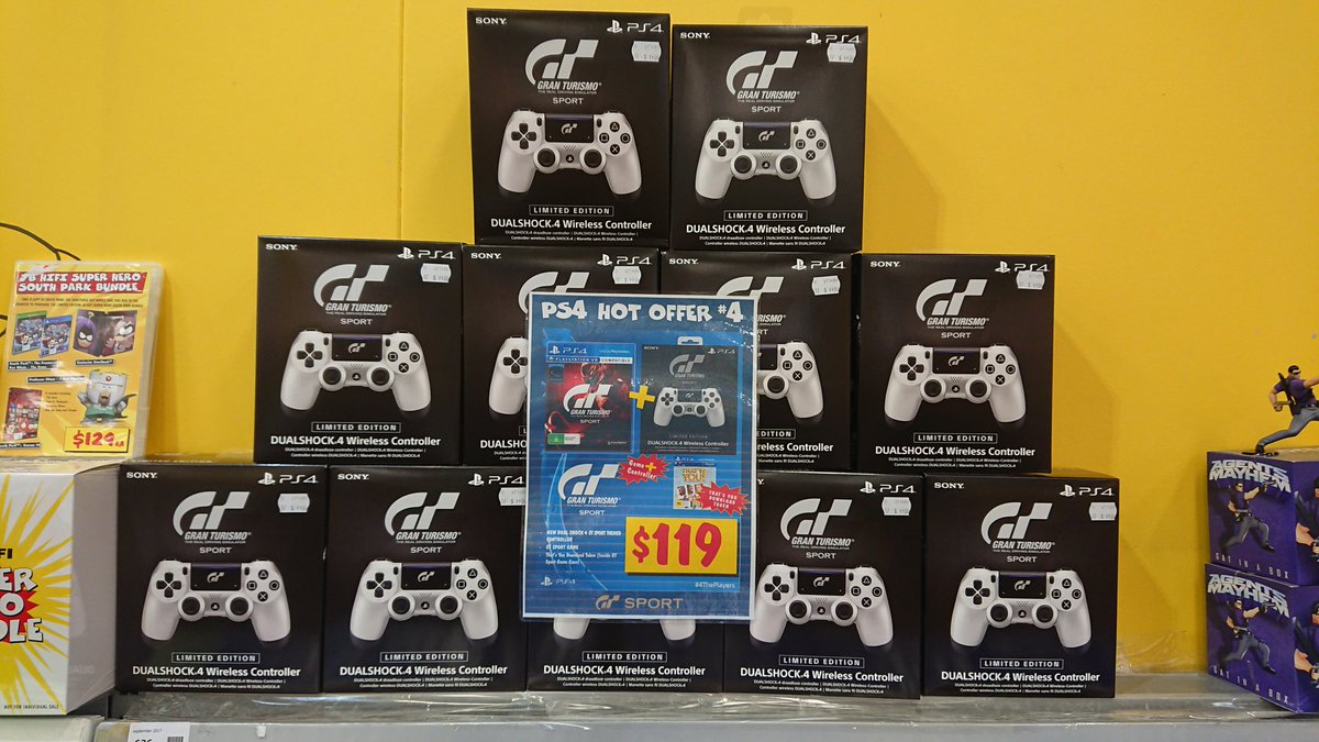 LukeC_JBaus's tweet photo. Amazing #GTSport deal out now @JBHiFi. Game and special edition controller! $119 Get in quick! #games #ps4 https://t.co/31z50LGouS