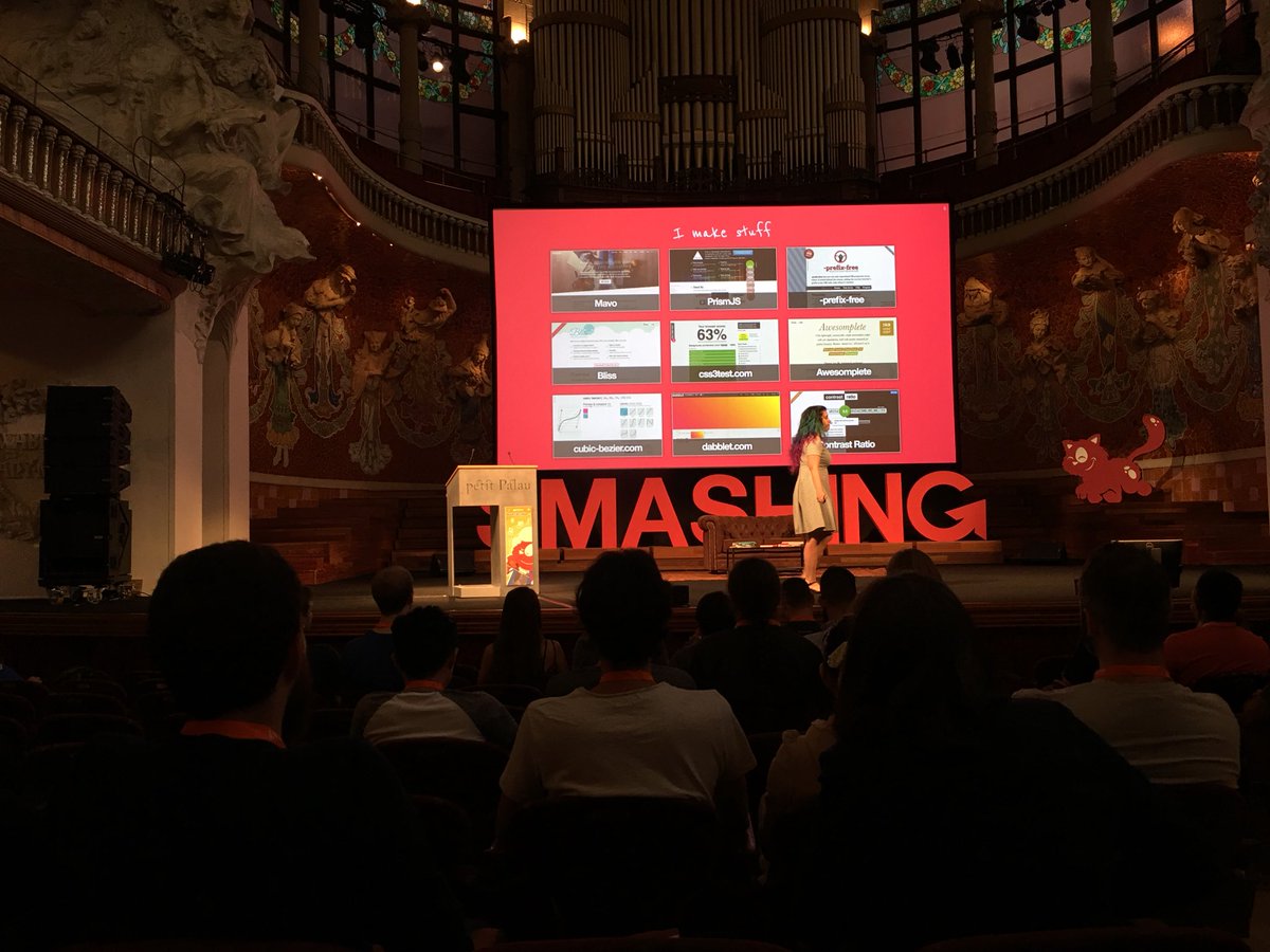 Ethicus's tweet image. This Will b my last day 😔 Lea Verou kicking off #smashingconf #cssvariables