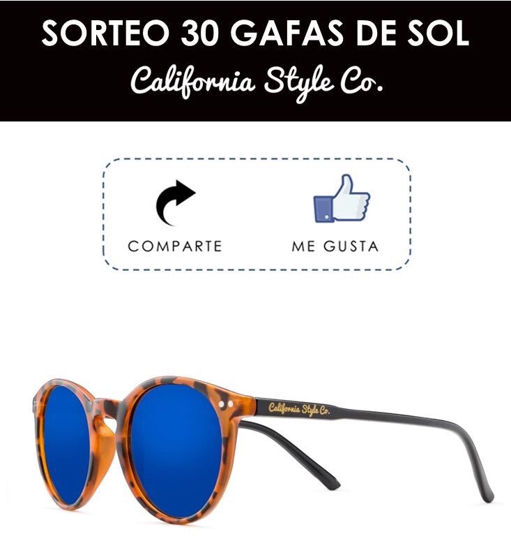 CAstyleCO's tweet photo. 😎 SORTEO 30 GAFAS DE SOL CALIFORNIA STYLE CO 😎

👉 Haz RT
👉 PARTICIPA AQUÍ: https://t.co/qZNCFAuf8H

#SORTEO #gafas #MODA #Tendencias https://t.co/TG20eWWRCE