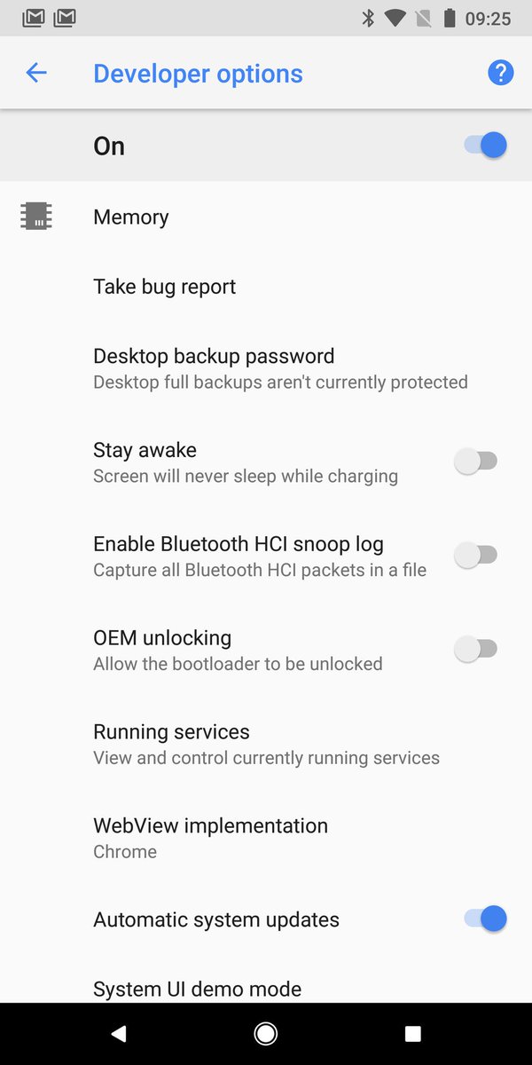 alexdobie's tweet photo. YT commenters who don't have the phone say to stop 2 XL's colors looking bad you can tweak colorspace in dev options. There's no such option https://t.co/0BHlC2dwvT