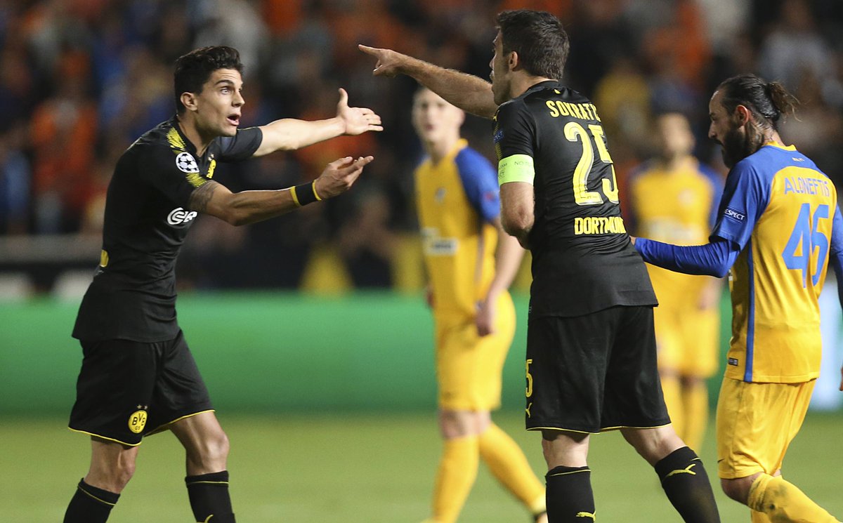 RNBVB's tweet photo. #BVB vor dem frühen Aus in der @ChampionsLeague - Diskussion um @RBuerki1. Die Fakten zu #APOELBVB: https://t.co/k6WBTcmt49 (Foto: dpa) https://t.co/P0Y67ghblz