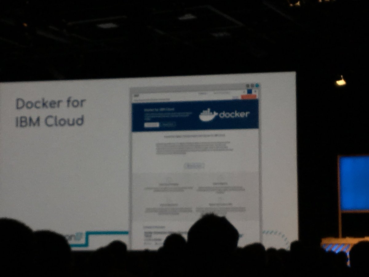 dancberg's tweet photo. IBM announces Docker for IBM Cloud #dockercon17 https://t.co/8qmIsEdRDk
