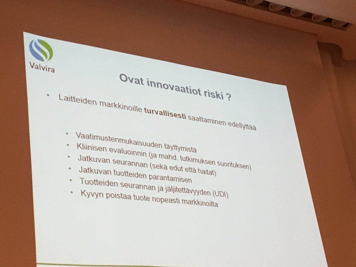 laurasimik's tweet photo. Innovaatiot on saatettava turvallisesti markkinoille, riski pienenee #terveysteknologia @ValviraViestii #sailab #medtech #medtechfinland https://t.co/ipjQtVmW9d