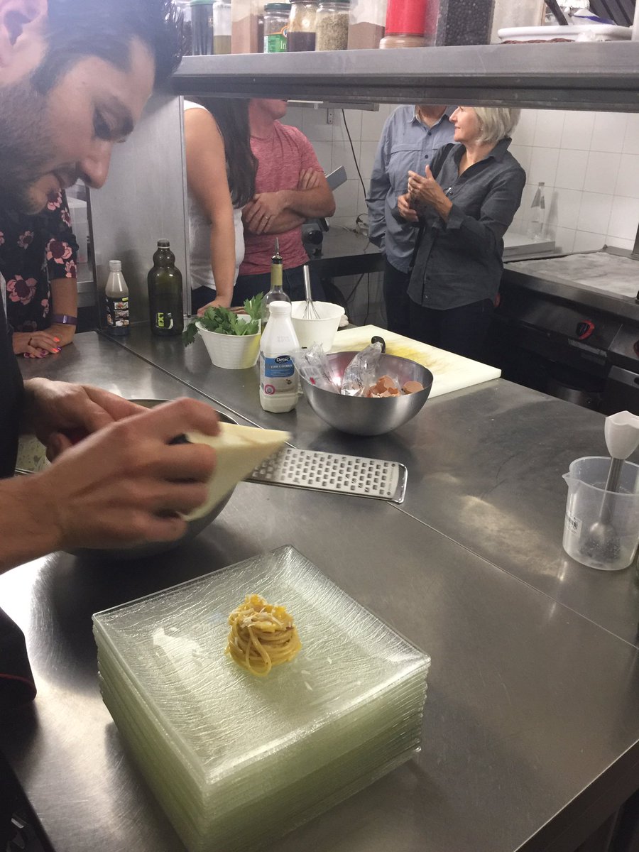 A_Alegrini's tweet photo. Spaghetti Day #PalazzoCatalani eating spaghetti carbonara, amatriciana, cheese and pepper #DRIcareers #DRItechsavy @embarcresorts https://t.co/6z1pUAQOPW