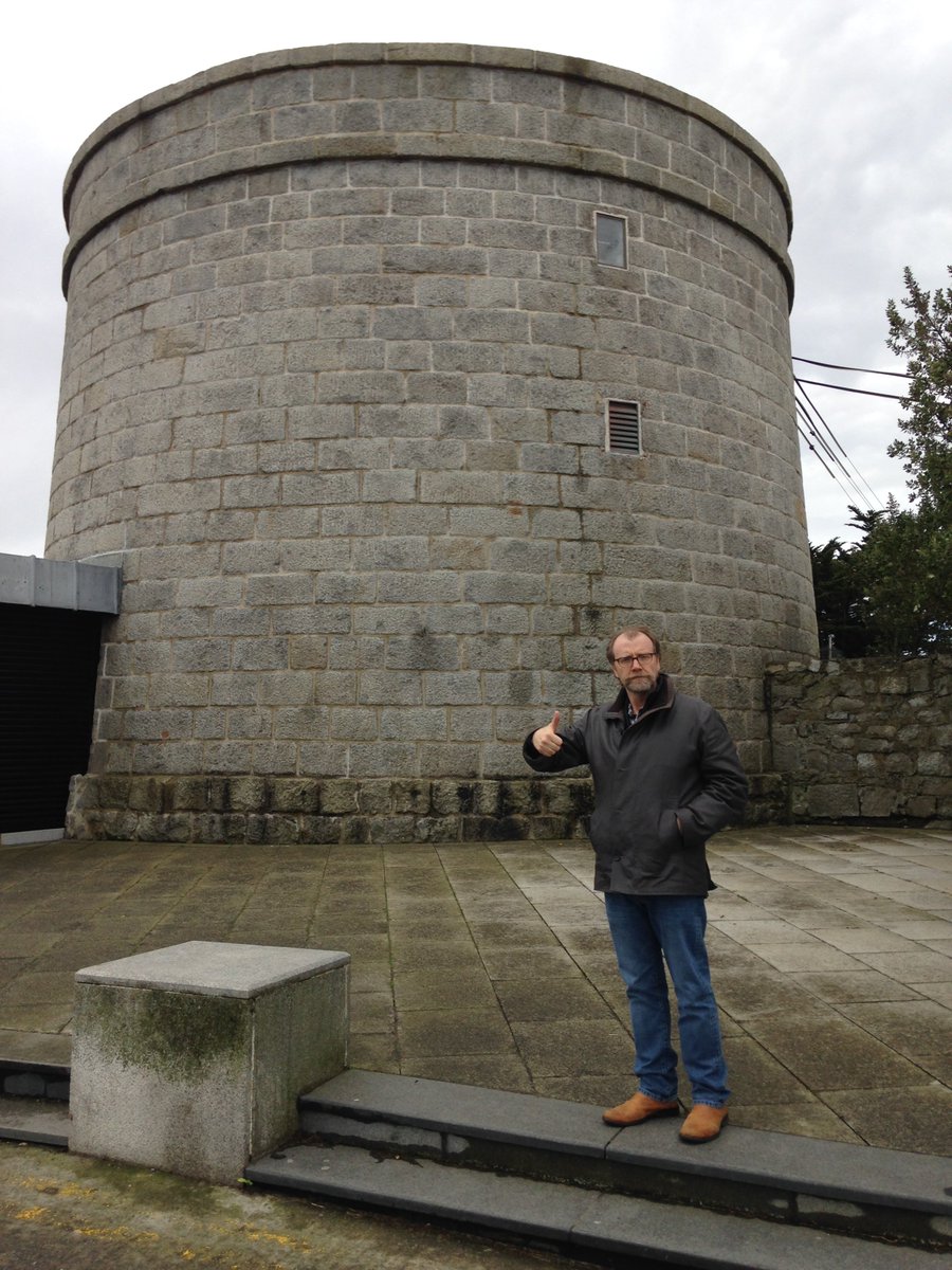 CormacKinsella's tweet photo. Really delighted for George Saunders for winning @ManBookerPrize - nice pic of him here in Dublin last Feb @BloomsburyBooks #joycetower https://t.co/f9HQce3bXJ