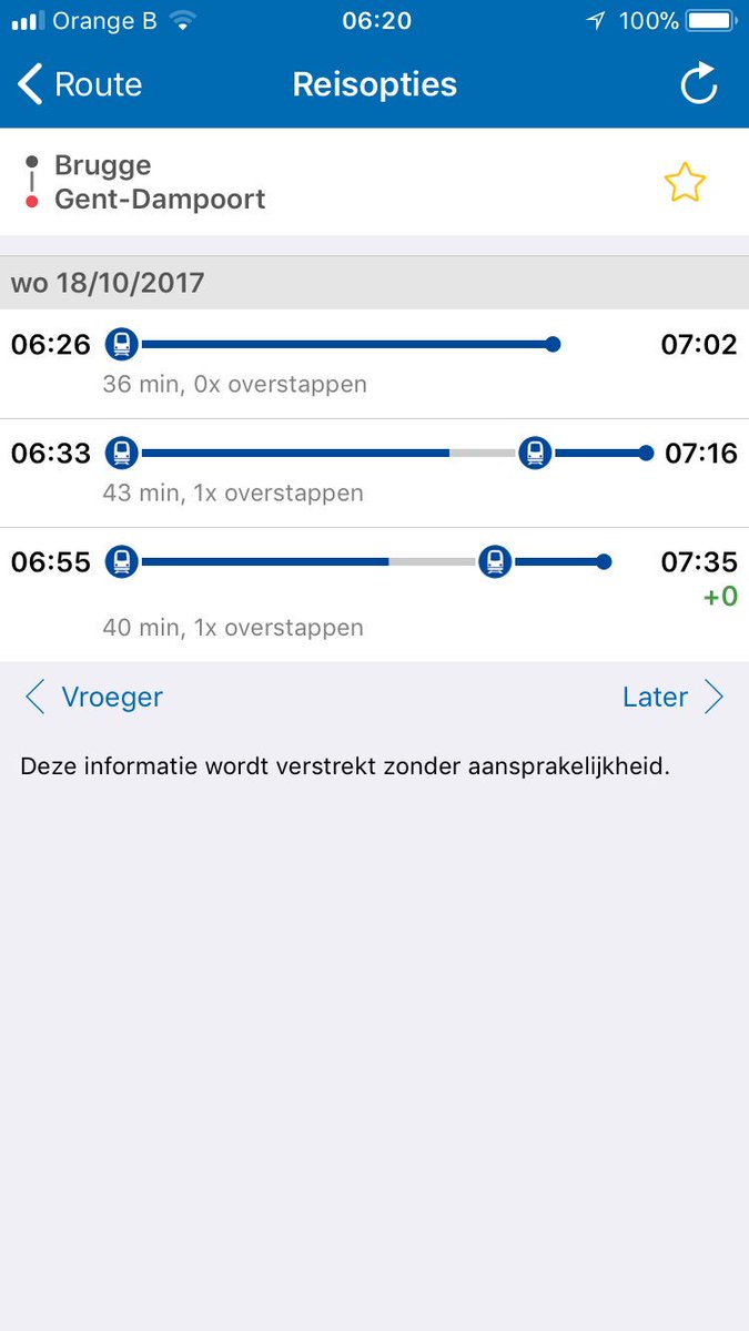 Dixiebecks7's tweet photo. Trein van 6h26 heeft 20e’ vertraging. Waarom een app als die geen real-time info geeft @nmbs #fail https://t.co/NcISpDj5Yy