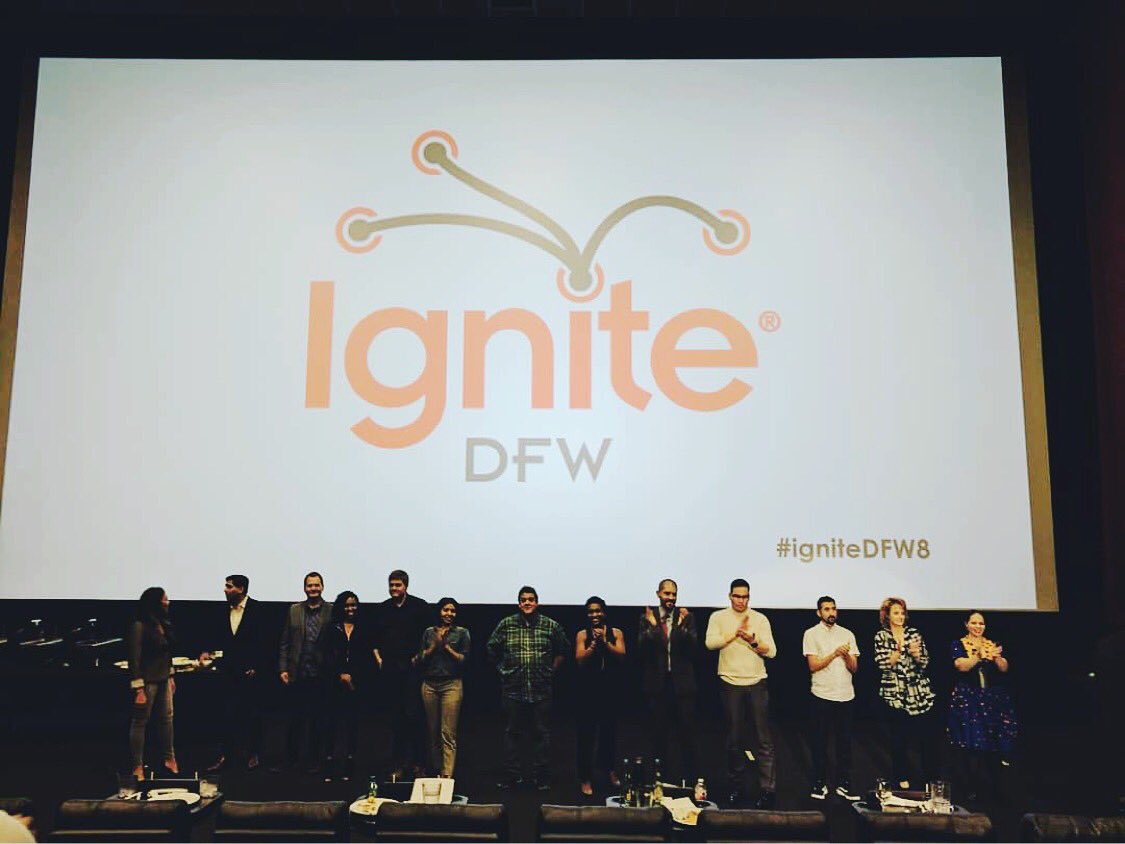 LaunchDFW's tweet photo. #RP @ignitedfw And that's a wrap!!! What a show! 😁 Our speakers were on fire! We wanna thank everyone who came out tonight! #IgniteDFW8 https://t.co/rcY6gXPT6i
