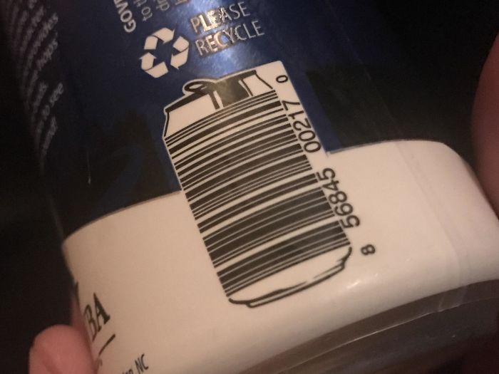 Barcode dengan bentuk kaleng minuman