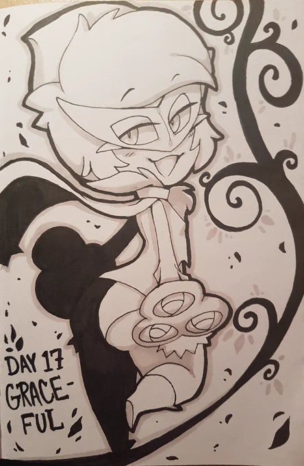 Day 17: "Graceful" with my character, Cadenza! 
#inktober #inktober2017 