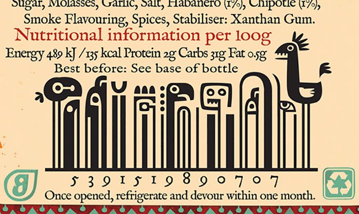 Barcode dengan bentuk seperti tulisan kuno