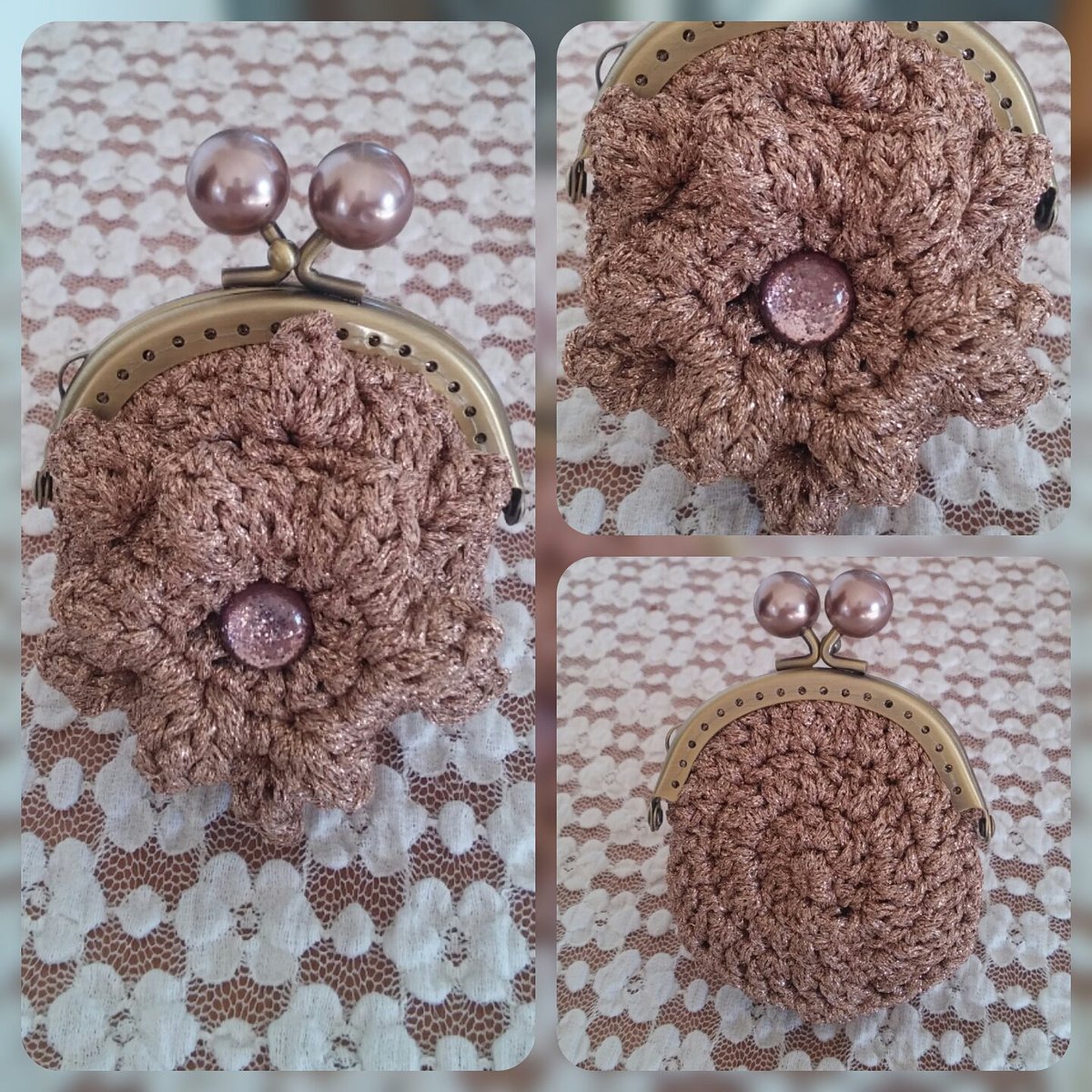 LaDoppiaE's tweet photo. Portamonete bronzo #portamonete #coinpurse #puntonocciolina #puntopopcorn #uncinetto #crochet #fattoamano #handmade https://t.co/UR8zW2FRoR