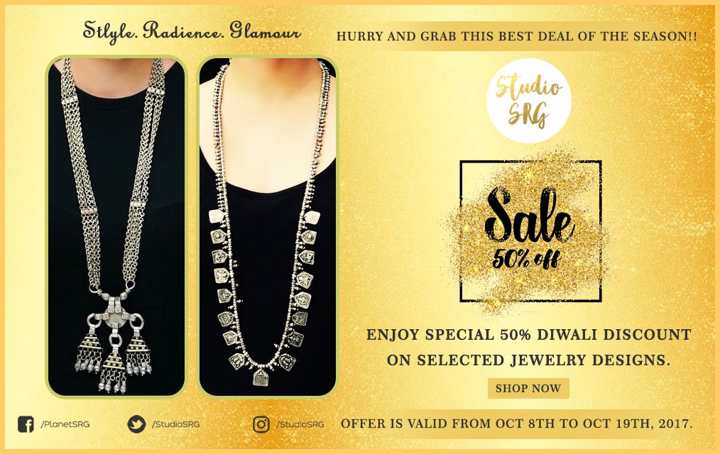 studiosrg's tweet photo. STUDIO SRG presents DIWALI SALE from 08th Oct. to 19th Oct. Get upto 50% OFF on great select items. :)
#StudioSRG #style #Radience #Glamour https://t.co/HXEUOhsRiU