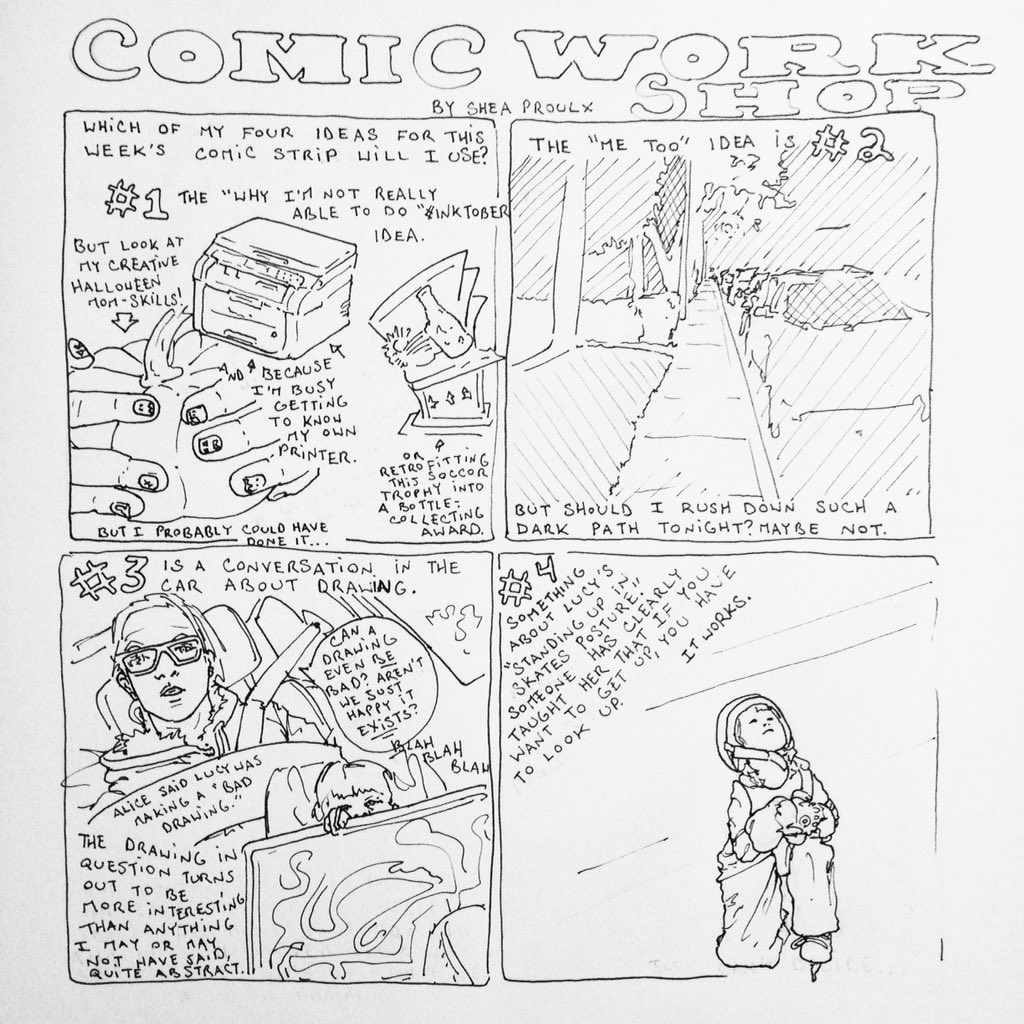 SheaProulx's tweet photo. #comicbookworkshop happens every weds @ braeside #2ndcup 7-8:30 #allages #alllevels #inktoberday17 #metoo #webcomic https://t.co/OCnam12yPZ