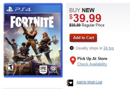 fortnite ps4 gamestop