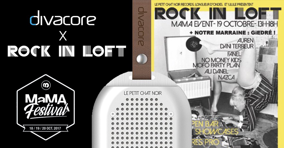 Divacore au #MaMA17 avec <a href="/rockinloft/">Rock In Loft 🥂</a> ! L'occasion de vous faire gagner notre enceinte waterproof Bloop ici : goo.gl/N4MsyX 🤘😎
