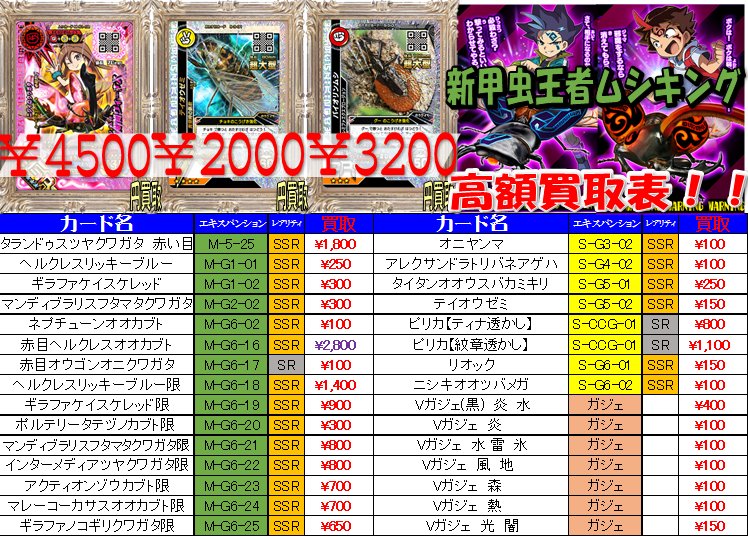 新甲虫王者 ムシキング】 Vガジェはちょくちょく来ますがカードは中々