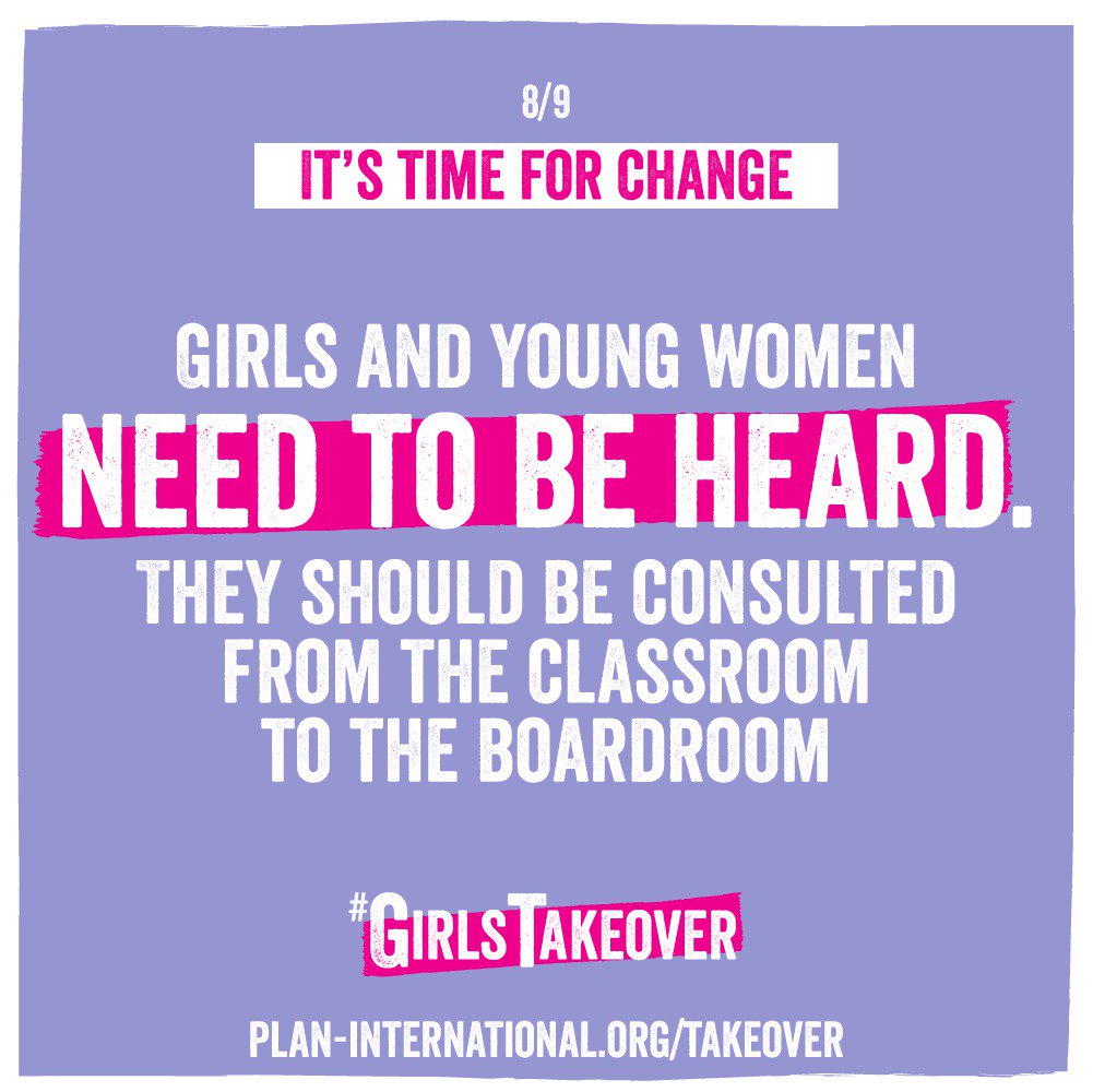 plan_sudan's tweet photo. Girls and young women need to be heard. They should be consulted at all levels, from the classroom to the boardroom. #GirlsTakeover https://t.co/0FEtyJA6UC