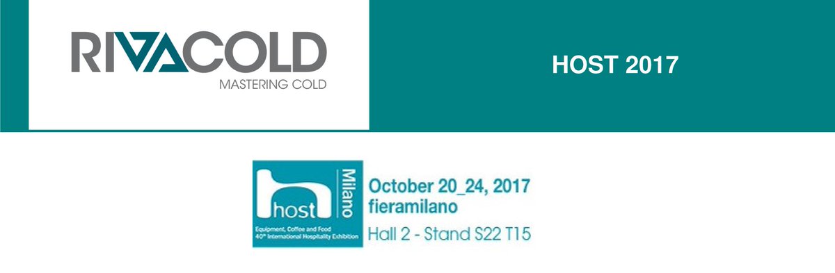 RivacoldCIGmbH's tweet photo. @rivacold auf der HOST in Mailand 20.10 - 24.10. mit einer breitgefächerten Prod.palette an kältetechnischen Geräten https://t.co/Suq9zOd2md https://t.co/hV3t22KBf6