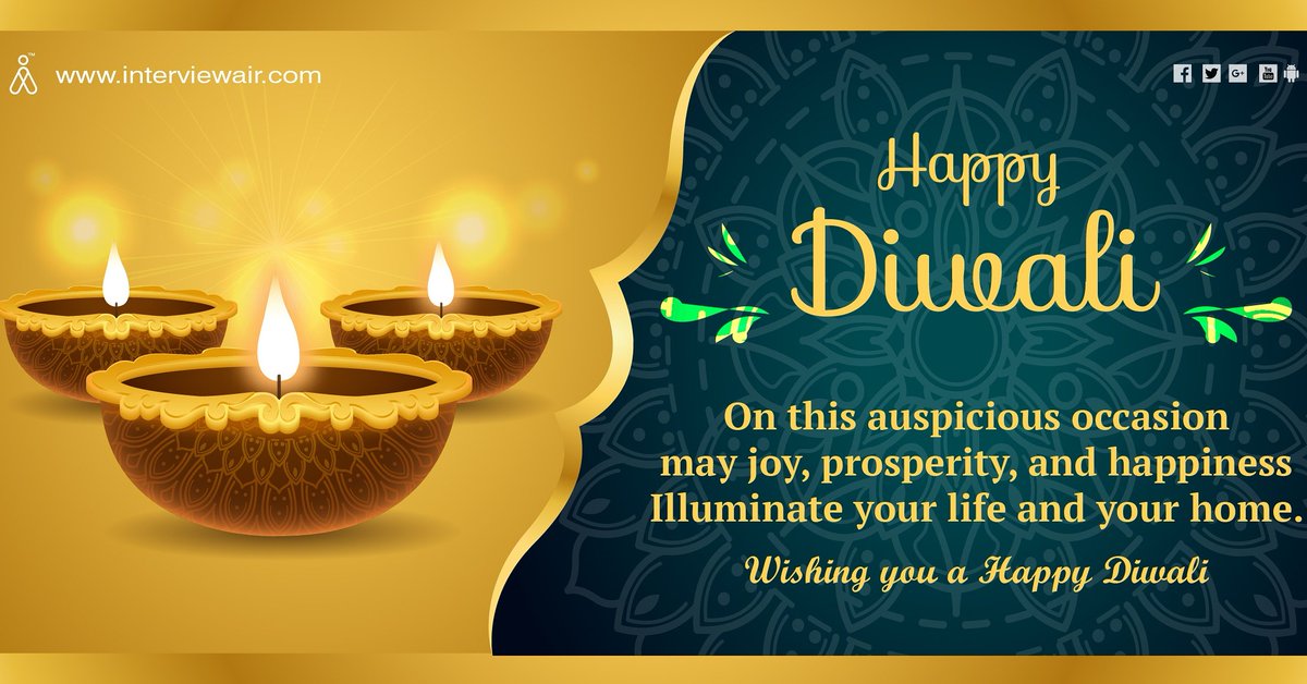 interviewair_'s tweet photo. The Victory of good over evil, the celebration of courage. May this day bring nothing but the best for you! Happy Diwali.

#HappyDiwali https://t.co/ktcMK0q6u3