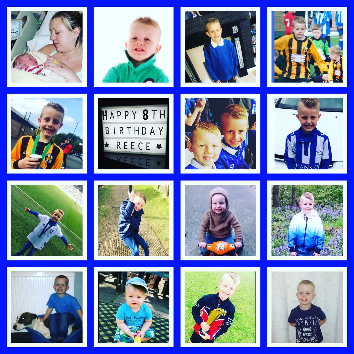 Happy 8th Birthday Reece #MyBoy #LoveYou 💙⚽️🎂 <a href="/darren_c86/">Darren chilvers</a>