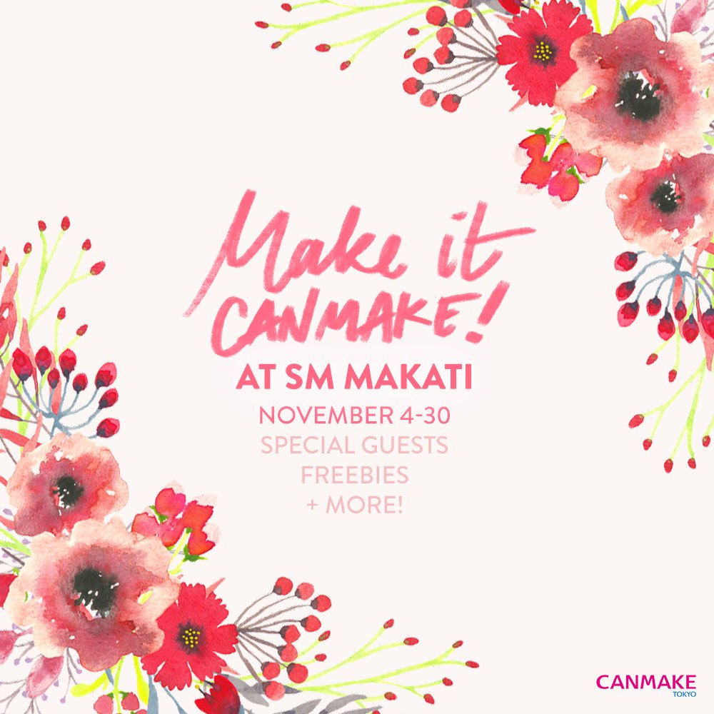 canmakeph's tweet photo. #MakeItCanmake on November 4 at SM Makati! Stay tuned for more updates 😘 ♥️ #CanmakePH https://t.co/twsVFzJsEA