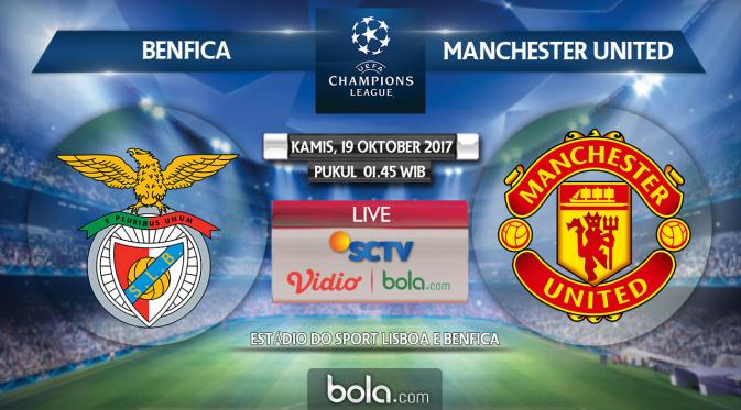 #TODAYMATCH #UCL #MatchDay3
▪ Benfica vs Man United ▪ Kamis 19 Okt 2017 K.O 01:45 WIB [Beinsports2 &amp; SCTV LIVE]