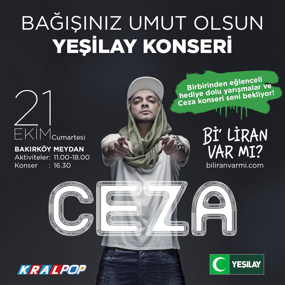 21 Ekim Cumartesi günü Bakırköy Meydanında düzenleyeceğimiz @CEZA_ED konserine ve birbirinden eğlenceli yarışmalara tüm halkımız davetlidir!