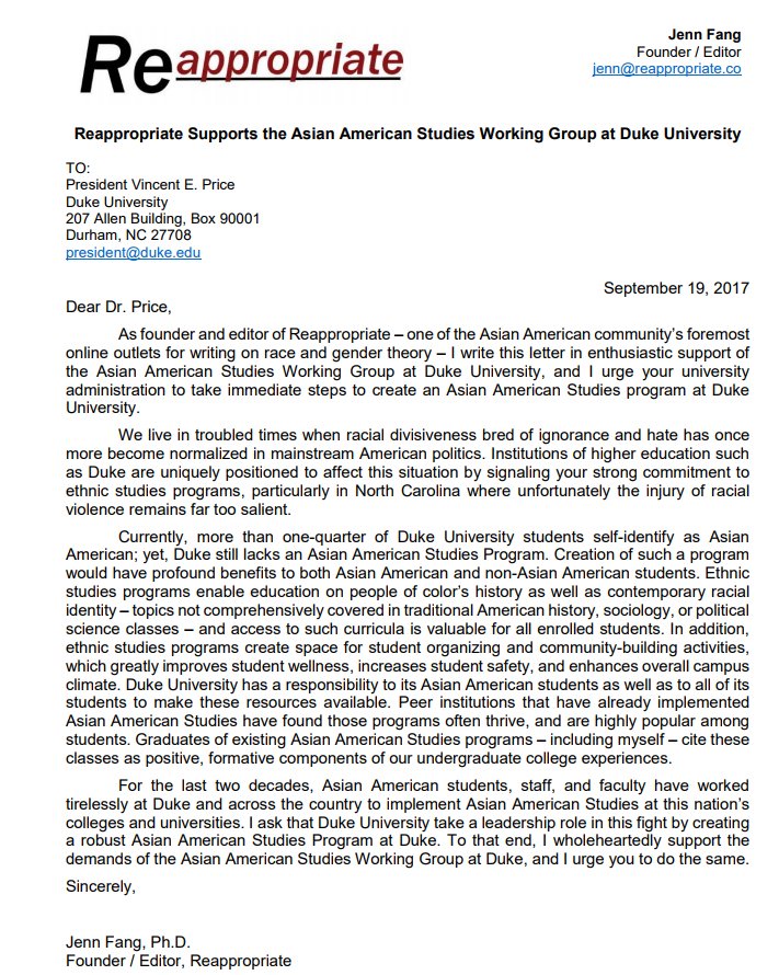 reappropriate's tweet photo. What's it gonna take, @DukeU, to get Asian American Studies at your campus? #WeNeedAAPIStudies now. https://t.co/xCeC22t9vR https://t.co/Jthhi4RhET