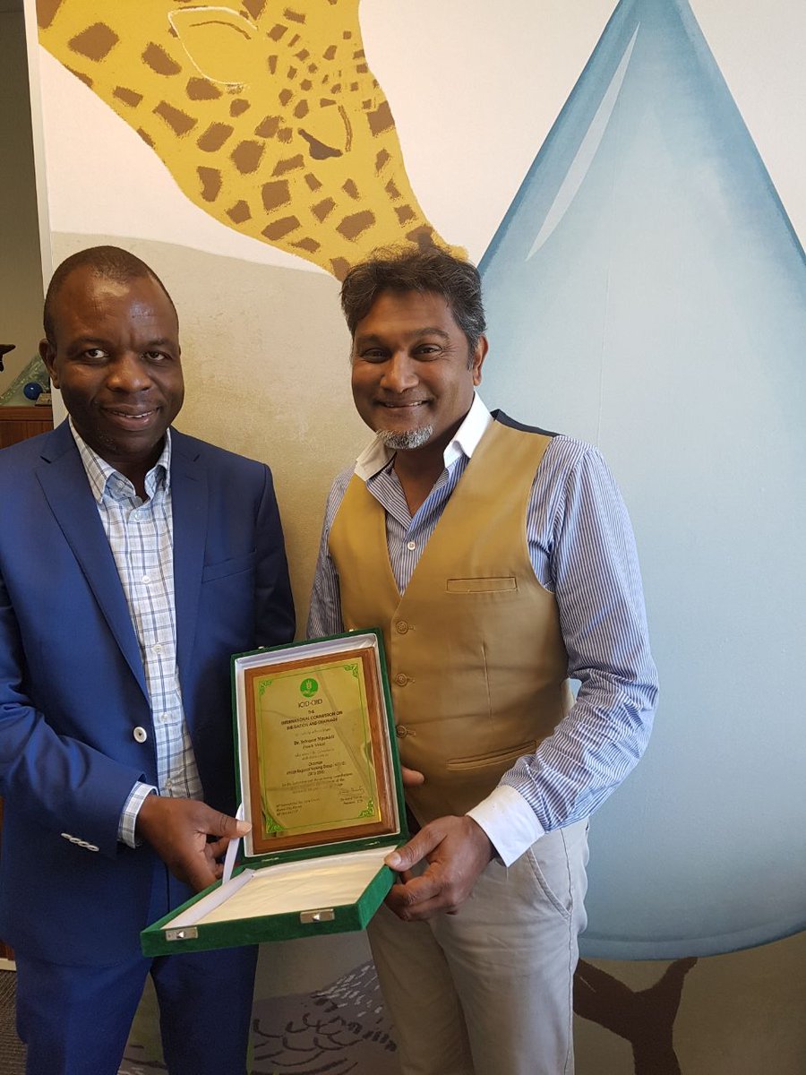 DevelopWrc's tweet photo. Research Manager Prof. S Mpandeli of the WRC was honoured at the International Executive Council of the ICID 14 October 2017 in Mexico https://t.co/KCkxIKC5fT