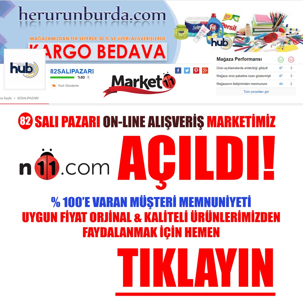 N-11 MAĞAZA LİNKİMİZ : n11.com/magaza/82salip…
İNTERNET SİTEMİZ :
herurunburda.com