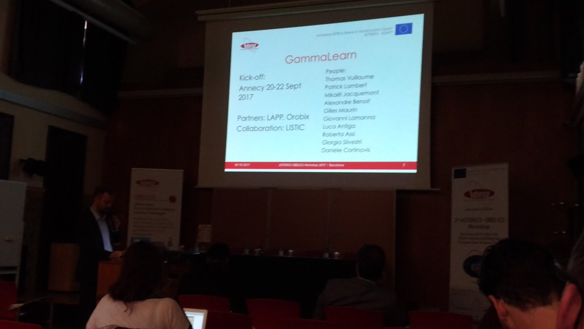 asterics2020's tweet photo. #AOWS2017 @lantiga co-founder of @orobix giving an overview of lessons learnt from #GammaLearn project https://t.co/ThrE8kRp7t
