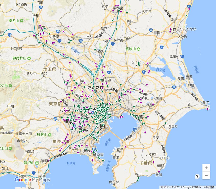 Tantan V Twitter 全国バス使用大学マップ作りました 関東圏 国道