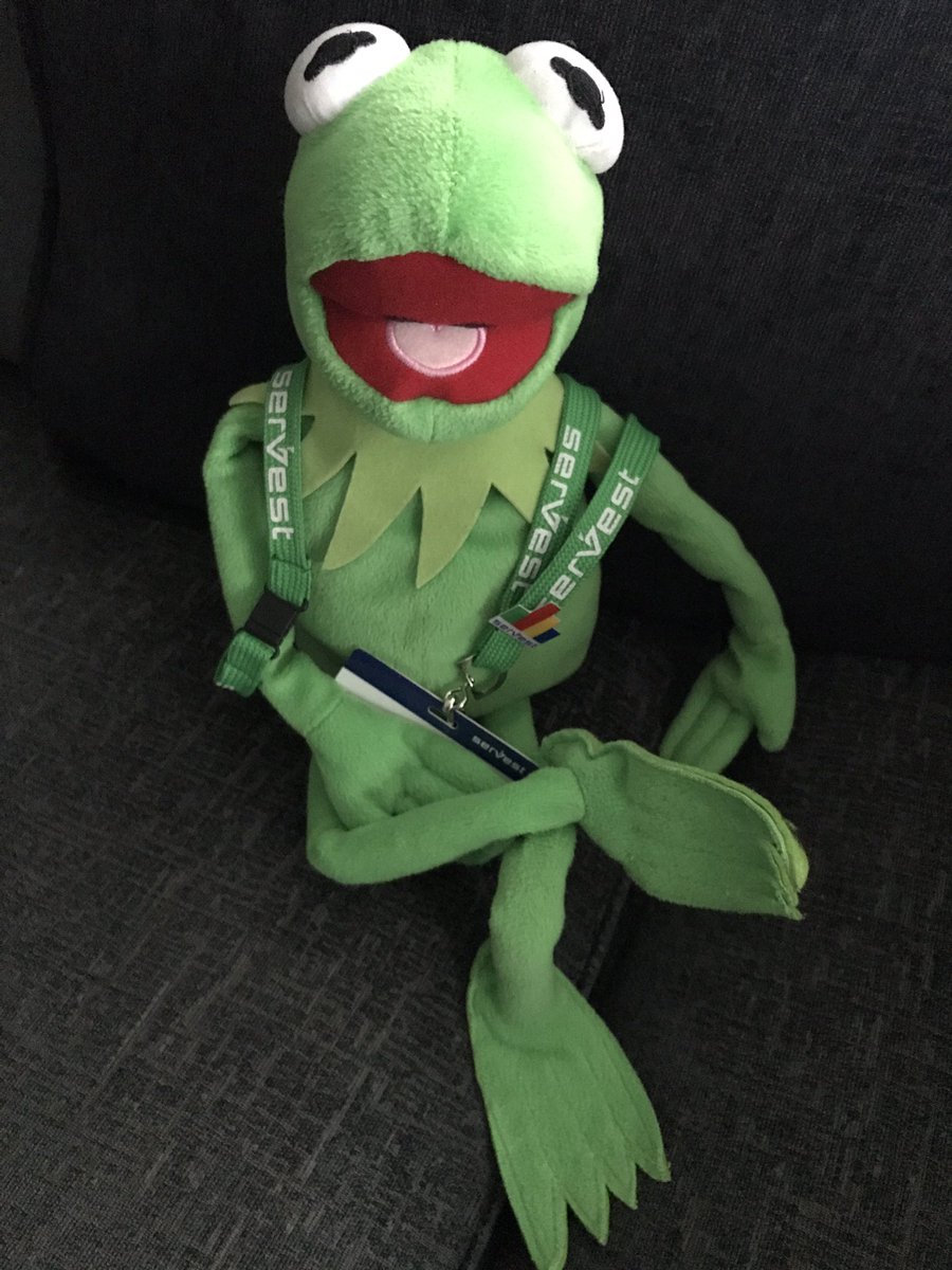 Grudd_Claire's tweet photo. I knew I had seen @ServestFinance 's lanyard colour choice before... #kermitgreen #camoflaged #KermitTheFrog https://t.co/HsEOmLQ2s6