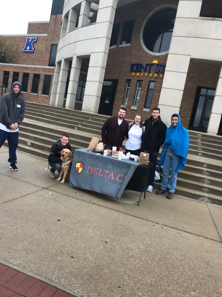Thank you <a href="/KentStateDX/">Delta Chi Kent State</a> for handing out coffee this cold morning! It was really good to see all you lovely men again, thanks for having me!