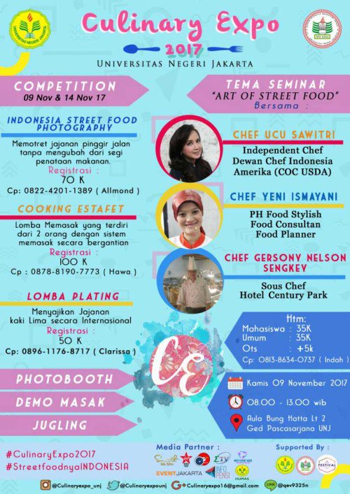 BEMP Boga UNJ Proudly Present : Culinary Expo UNJ | 9 &amp; 14 November 2017 | Info : <a href="/culinaryexpounj/">Culinary Expo UNJ</a>