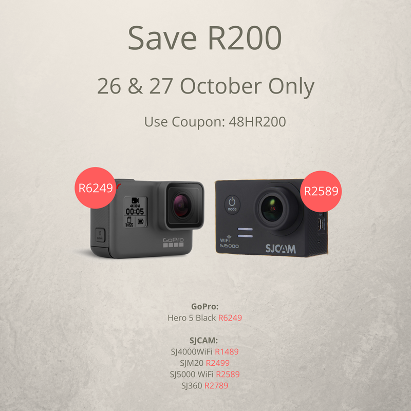 ShopAsia_ZA's tweet photo. 48 hour special on our action camera's starts tomorrow. Use coupon 48HR200 and save R200! https://t.co/ZB4xYKzMDZ https://t.co/K5emGCTqty