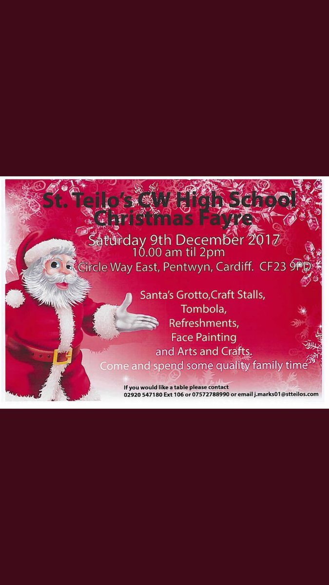 stteilos_Lower's tweet photo. Come and spend some quality family time @StTeilos Christmas Fayre on Saturday 9th December from 10am 🎅🎄🤶 https://t.co/Jn1QtWfjlY